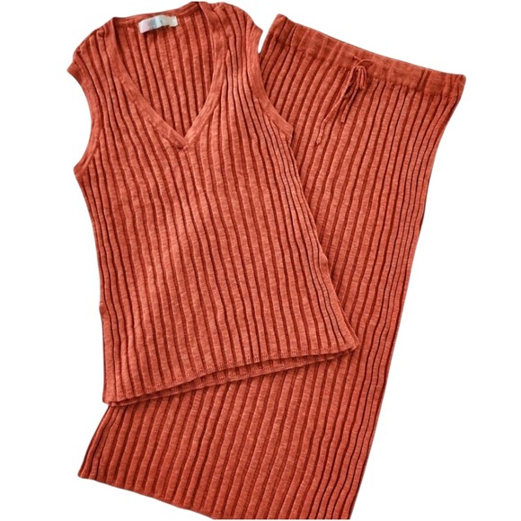 Free People Dresses & Skirts - Free People Beach Veda sweater Set Ribbed Knit Tank Top Vest & Skirt Outfit Med